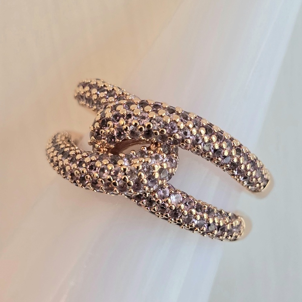 Bomb Party RG64877 Size 9 Ring - The Twist - Pink Sapphire on Rose Gold NEW